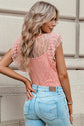 Burnt Coral Ruffled Lace V-Neck Bodysuit