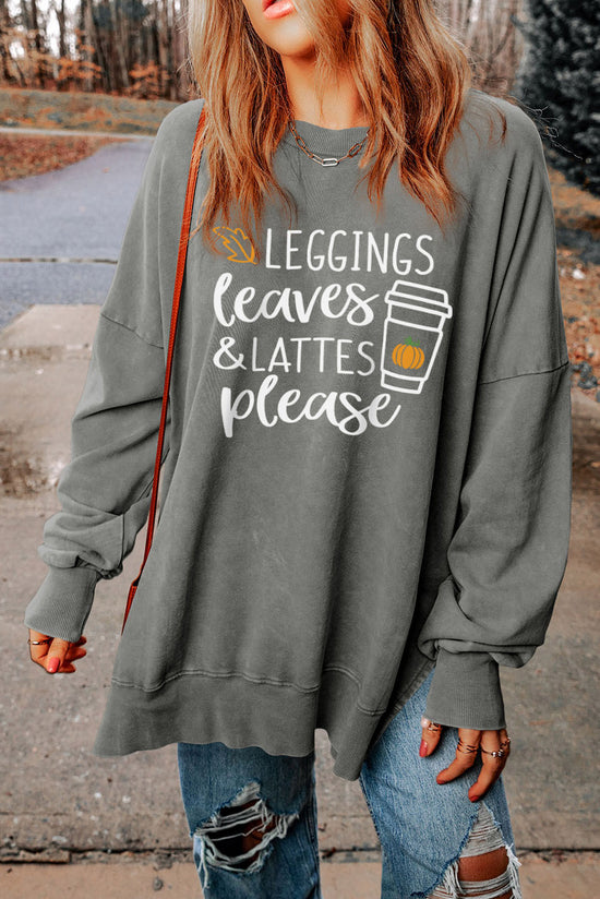 Leggings Leaves & Lattes Please Graphic Sweatshirt