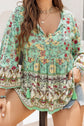 Plus Size Boho Floral Tassel Blouse