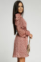 Leopard Belted Puff Sleeve V-Neck Dress