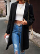 Woman wearing black color Fall Pocketed Long Sleeve Jacket