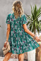 Summer Floral Layered Flutter Sleeve Dress