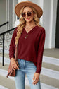 Unique Style V-Neck Long Sleeve Blouse