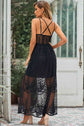 Black Lace Crisscross Maxi Dress