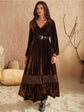 Chocolate Tribe Ruffled Long Sleeve Dress