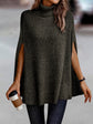 woman wearing a black forest Turtleneck Dolman Sleeve Poncho