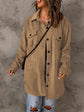 Drop Shoulder Autumn Button Down Collared Coat