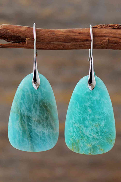 Mint Blue Natural Stone Dangle Earrings