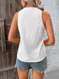 White Textured V-Neck Tank