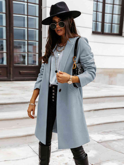 Longline City Coat with Pockets