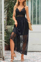 Black Lace Crisscross Maxi Dress