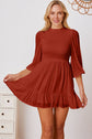 Frill Balloon Sleeve Ruffle Hem Mini Dress